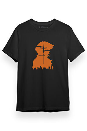 Cowboy Bebop Spike Spiegel Vintage Space Siyah Kısa kol Erkek Tshirt