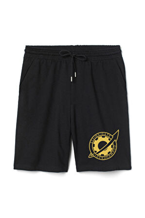 Steins Gate Future Gadget Laboratory Badge Erkek Siyah Şort