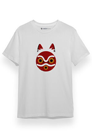 Princess Mononoke Mask Beyaz Kısa kol Erkek Tshirt