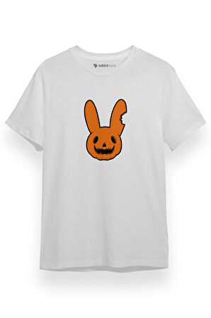 Bad Bunny Halloween Beyaz Kısa kol Erkek Tshirt