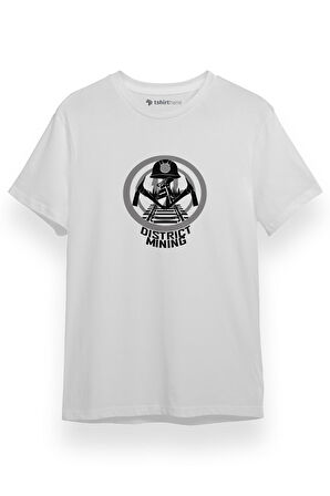 The Hunger Games District 12 Mining Beyaz Kısa kol Erkek Tshirt