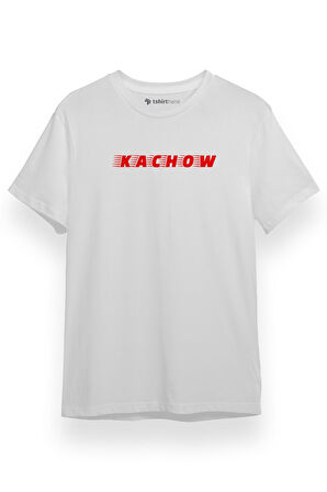 Cars Kachow Letter Logo Beyaz Kısa kol Erkek Tshirt