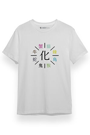 Monogatari Anime Apparitions Beyaz Kısa kol Erkek Tshirt