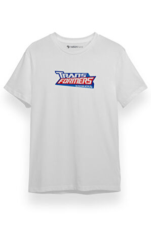 Transformers Animated Logo Beyaz Kısa kol Erkek Tshirt