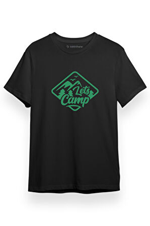 Lets Camp Siyah Kısa kol Erkek Tshirt
