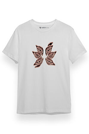 Demon Slayer Anime Demon Lord Eyes Beyaz Kısa kol Erkek Tshirt