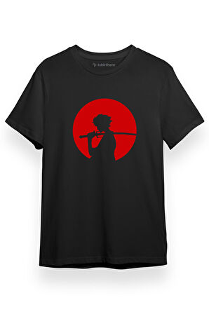 Samurai Champloo Red Minimal Siyah Kısa kol Erkek Tshirt