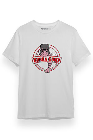 Forrest Gump Bubba Gump Shrimp Co Beyaz Kısa kol Erkek Tshirt