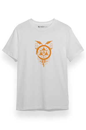 Fullmetal Alchemist Anime Gilded Snakes of Alchemy Beyaz Kısa kol Erkek Tshirt