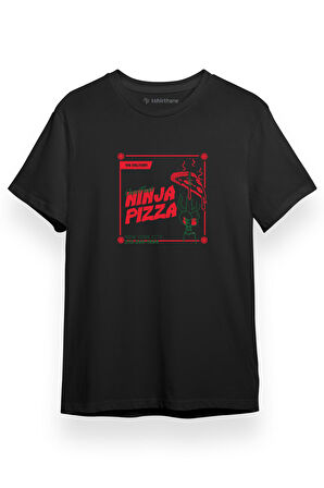 Ninja Turtles Ninja Pizza Siyah Kısa kol Erkek Tshirt