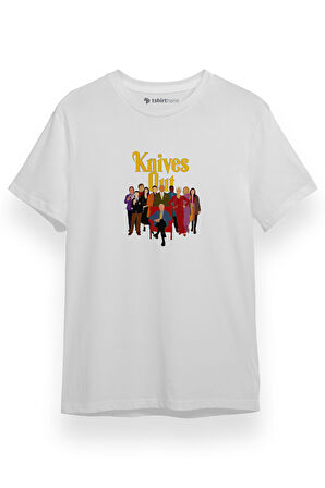 Knives Out Family Silhouette Beyaz Kısa kol Erkek Tshirt