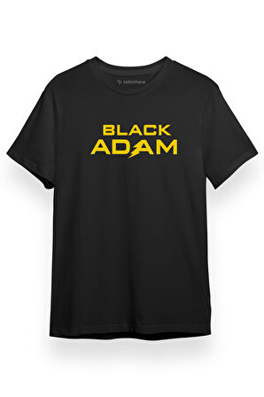Black Adam Letter Logo Siyah Kısa kol Erkek Tshirt