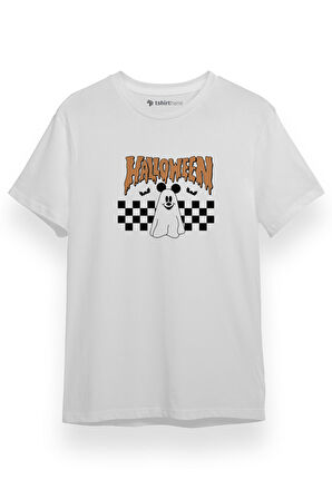 Halloween Mickey Ghost Beyaz Kısa kol Erkek Tshirt