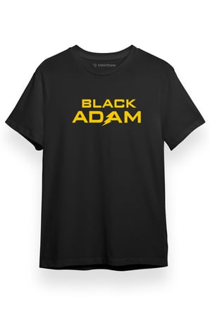 Black Adam Letter Logo Siyah Kısa kol Erkek Tshirt