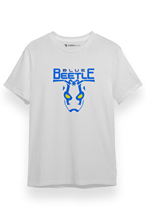 Blue Beetle Logo Beyaz Kısa kol Erkek Tshirt