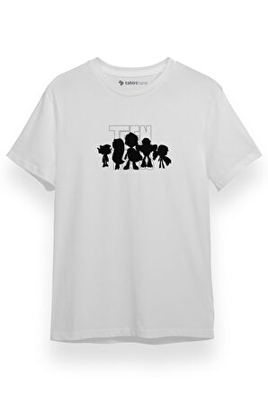 Teen Titans Silhouette Beyaz Kısa kol Erkek Tshirt