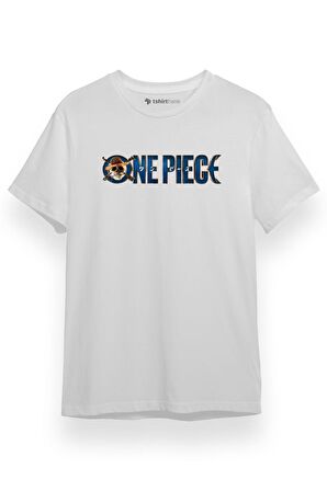 one piece 2023 logo Beyaz Kısa kol Erkek Tshirt
