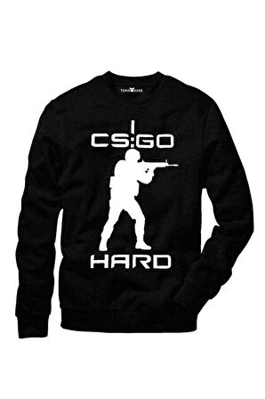 Tshirthane CSGO Hard Erkek Uzun Kollu Bisiklet Yaka Sweatshirt Sw