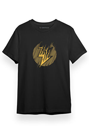 Black Adam Lightning Logo Siyah Kısa kol Erkek Tshirt