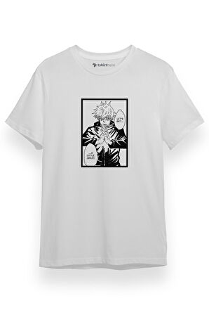 Jujutsu Kaisen Anime Satoru Gojo Lets Get A Little crazy Beyaz Kısa kol Erkek Tshirt
