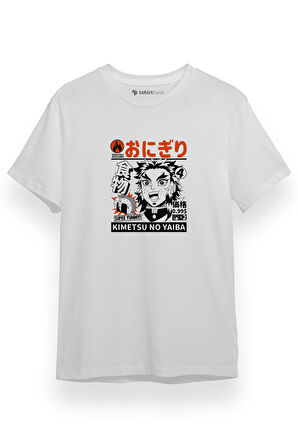 Demon Slayer Anime Super Yummy Beyaz Kısa kol Erkek Tshirt
