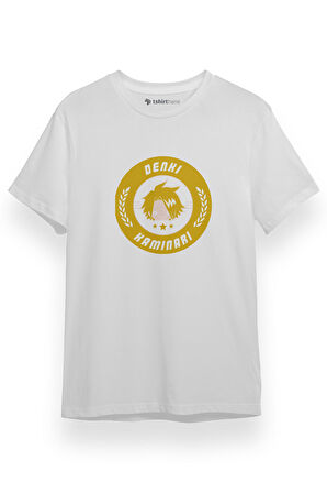 My Hero Academia Anime Denki Kaminari Minimal Logo Beyaz Kısa kol Erkek Tshirt