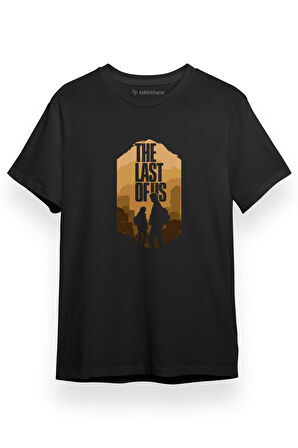 The Last Of Us Ellie Joel Orange Amblem Siyah Kısa kol Erkek Tshirt