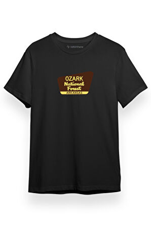 Ozark National Forest Arkansas Logo Siyah Kısa kol Erkek Tshirt