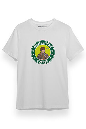Monsta X Hyungwon Memebucks Coffee Beyaz Kısa kol Erkek Tshirt