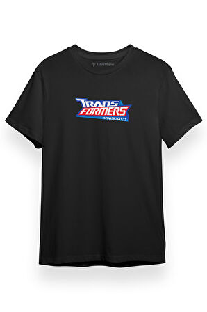 Transformers Animated Logo Siyah Kısa kol Erkek Tshirt