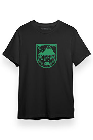 Into The Wild Siyah Kısa kol Erkek Tshirt