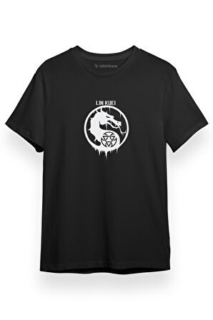 Mortal Kombat Lin Kuei Clan Logo Siyah Kısa kol Erkek Tshirt