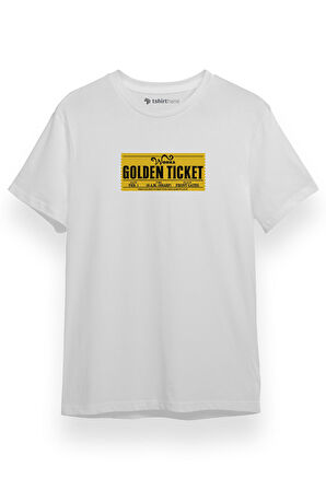 Willy Wonka Golden Ticket Beyaz Kısa kol Erkek Tshirt