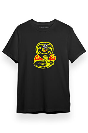 Cobra Kai Logo Siyah Kısa kol Erkek Tshirt