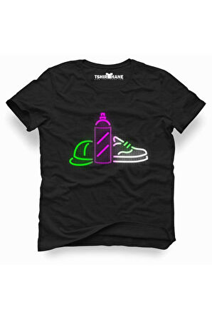 Tshirthane Grafitti neon light Tişört Erkek Tshirt
