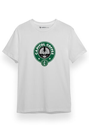 The Hunger Games Capitol Coffee Beyaz Kısa kol Erkek Tshirt