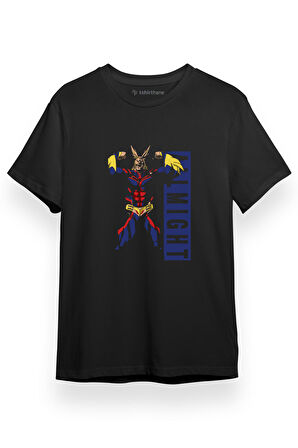 My Hero Academia Anime All Might Toshinori Yagi Art Siyah Kısa kol Erkek Tshirt