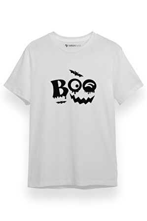 Boo Pumpkin Halloween Beyaz Kısa kol Erkek Tshirt
