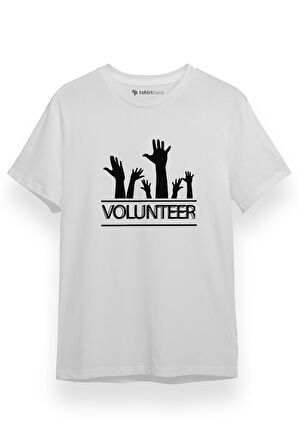 Volunteer Hands Icon Beyaz Kısa kol Erkek Tshirt