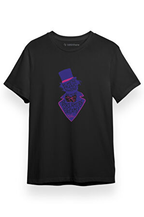 Willy Wonka Dreamers of Dreams Siyah Kısa kol Erkek Tshirt