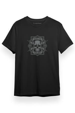 Respect Few Fear None Siyah Kısa kol Erkek Tshirt