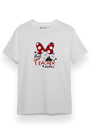 Best Teacher Ever Beyaz Kısa kol Erkek Tshirt