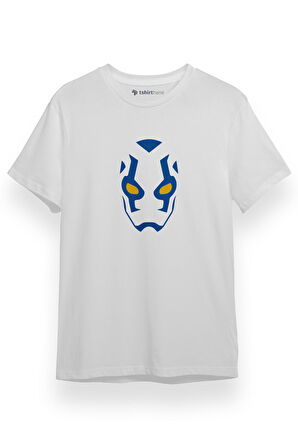 Blue Beetle Mask Beyaz Kısa kol Erkek Tshirt