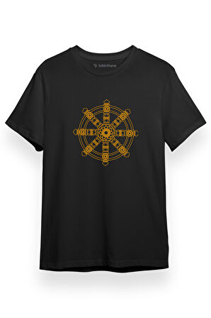 The Wheel Of Time Karthik Siyah Kısa kol Erkek Tshirt