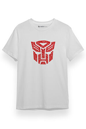 Transformers Autobots Logo Beyaz Kısa kol Erkek Tshirt