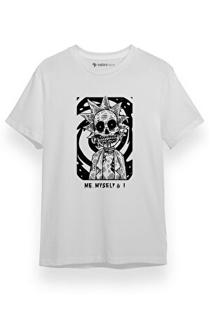 Rick Me Myself And I Rick Halloween Beyaz Kısa kol Erkek Tshirt