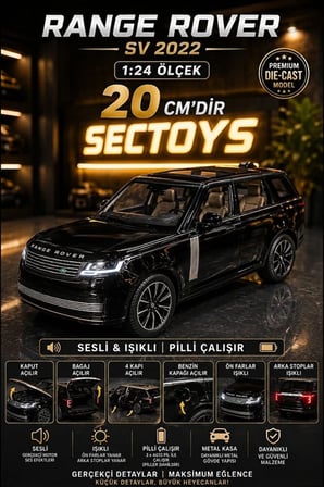 Range Rover SV 2022 Diecast Model Araba Sesli Işıklı Açılan Kapılar Range Rover Komple Metal Model Araba