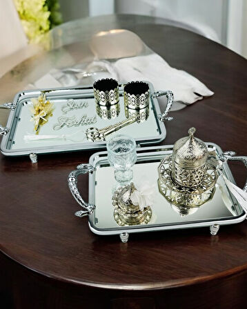  Passion Gümüş Şık Söz Tepsisi ve Nişan Tepsisi