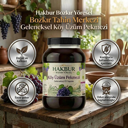 Bozkır Tahin Merkezi Üzüm Köy Pekmezi 950 gr (Doğal&katkısız)