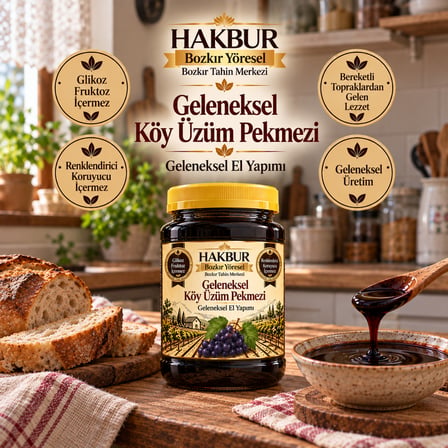 Bozkır Tahin Merkezi Üzüm Köy Pekmezi 950 gr (Doğal&katkısız)